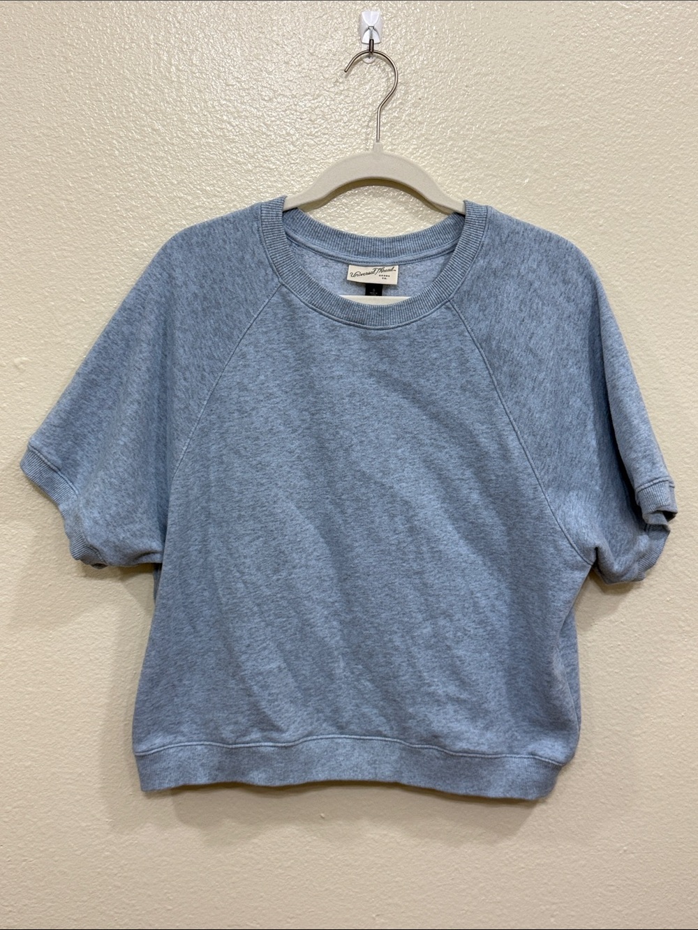 Universal Thread Heather Blue Short-Sleeve Sweatshirt Size Small - Picture 3 of 10